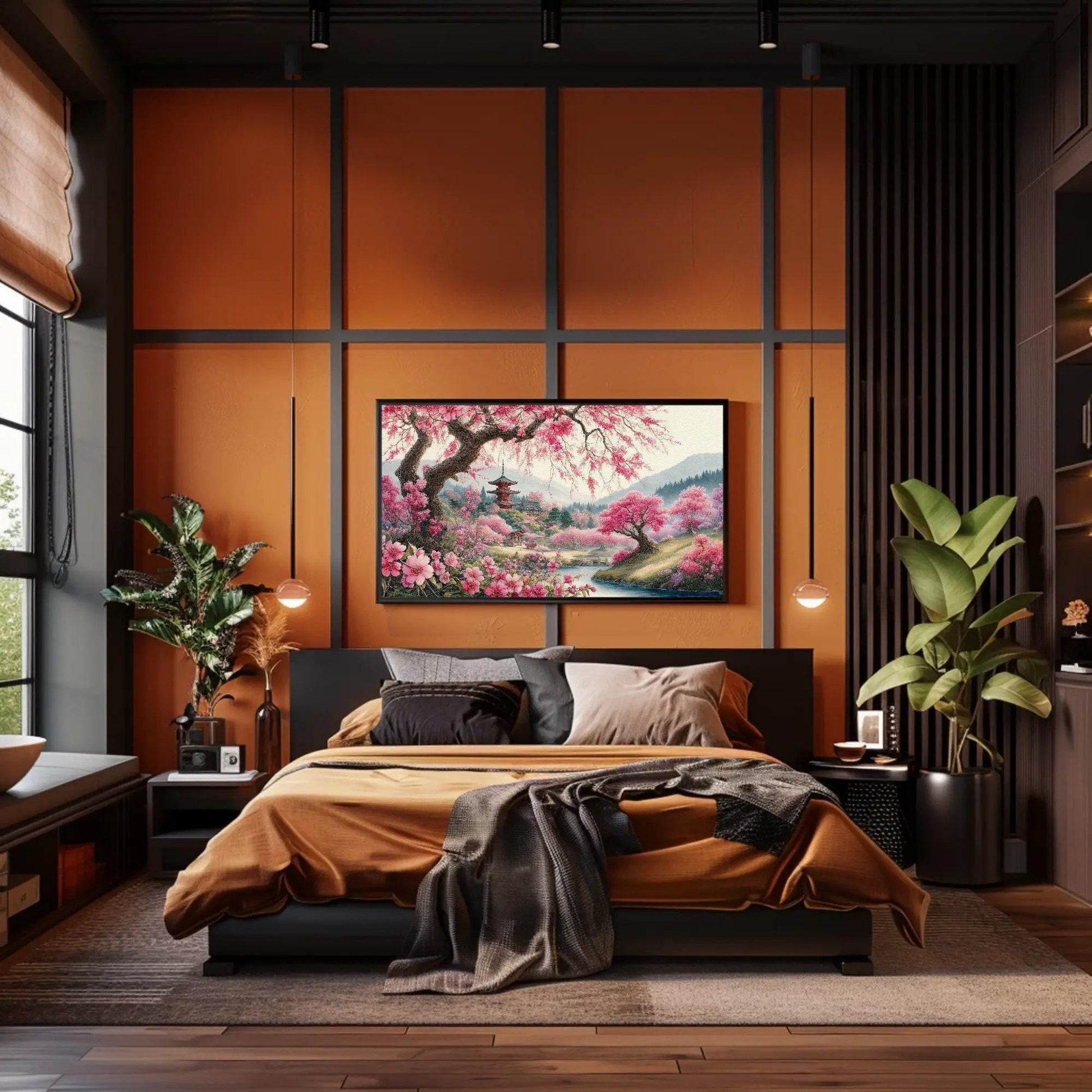Sakura Tree Canvas Print – Elegant Japanese Cherry Blossom Wall Art on Museum Grade Canvas - Antarmada