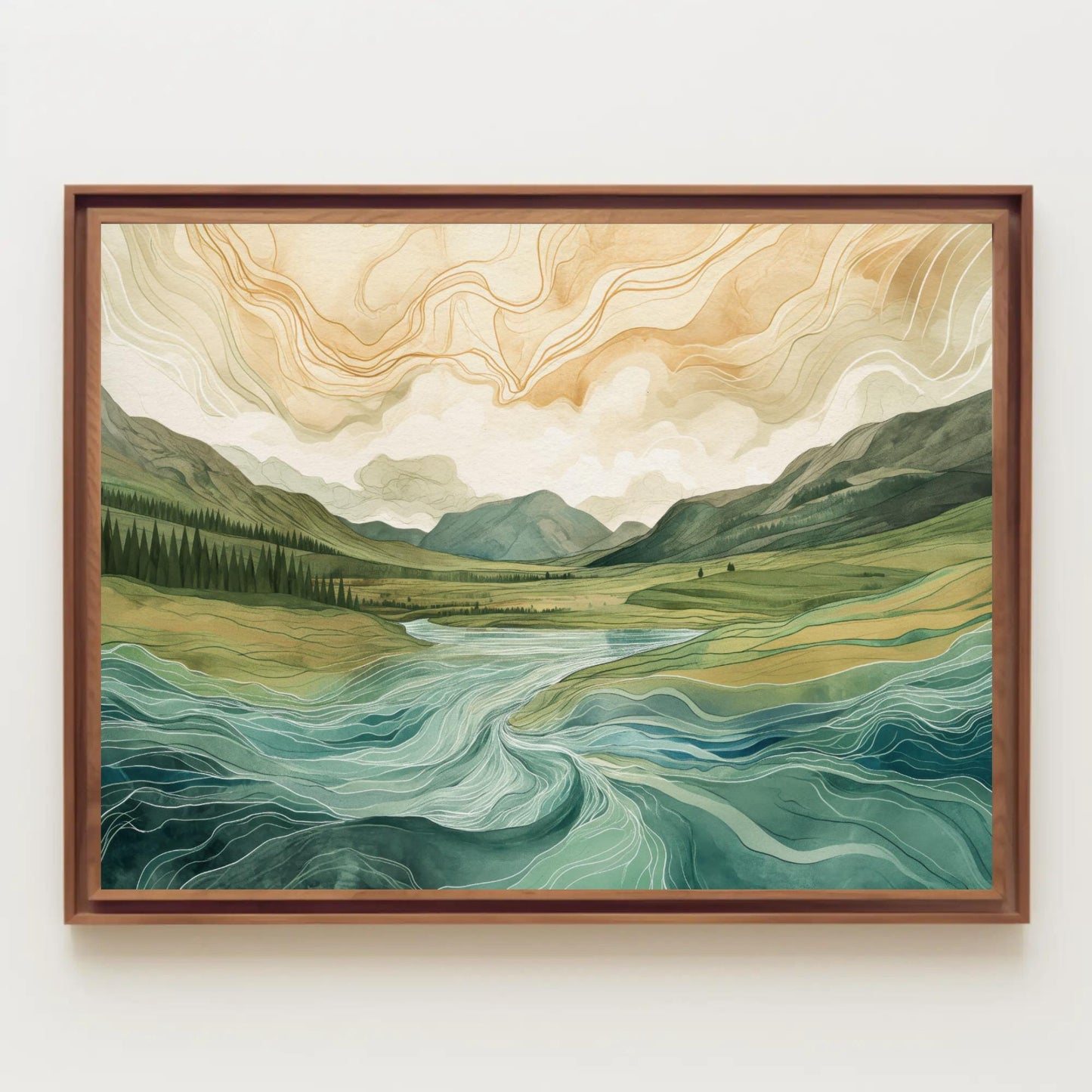 Scottish Highlands Canvas Print – Abstract Landscape Art on Museum-Grade Canvas - Antarmada