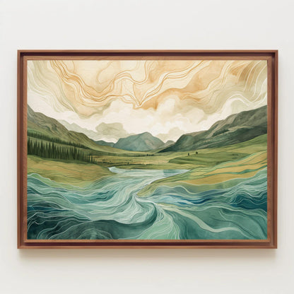 Scottish Highlands Canvas Print – Abstract Landscape Art on Museum-Grade Canvas - Antarmada