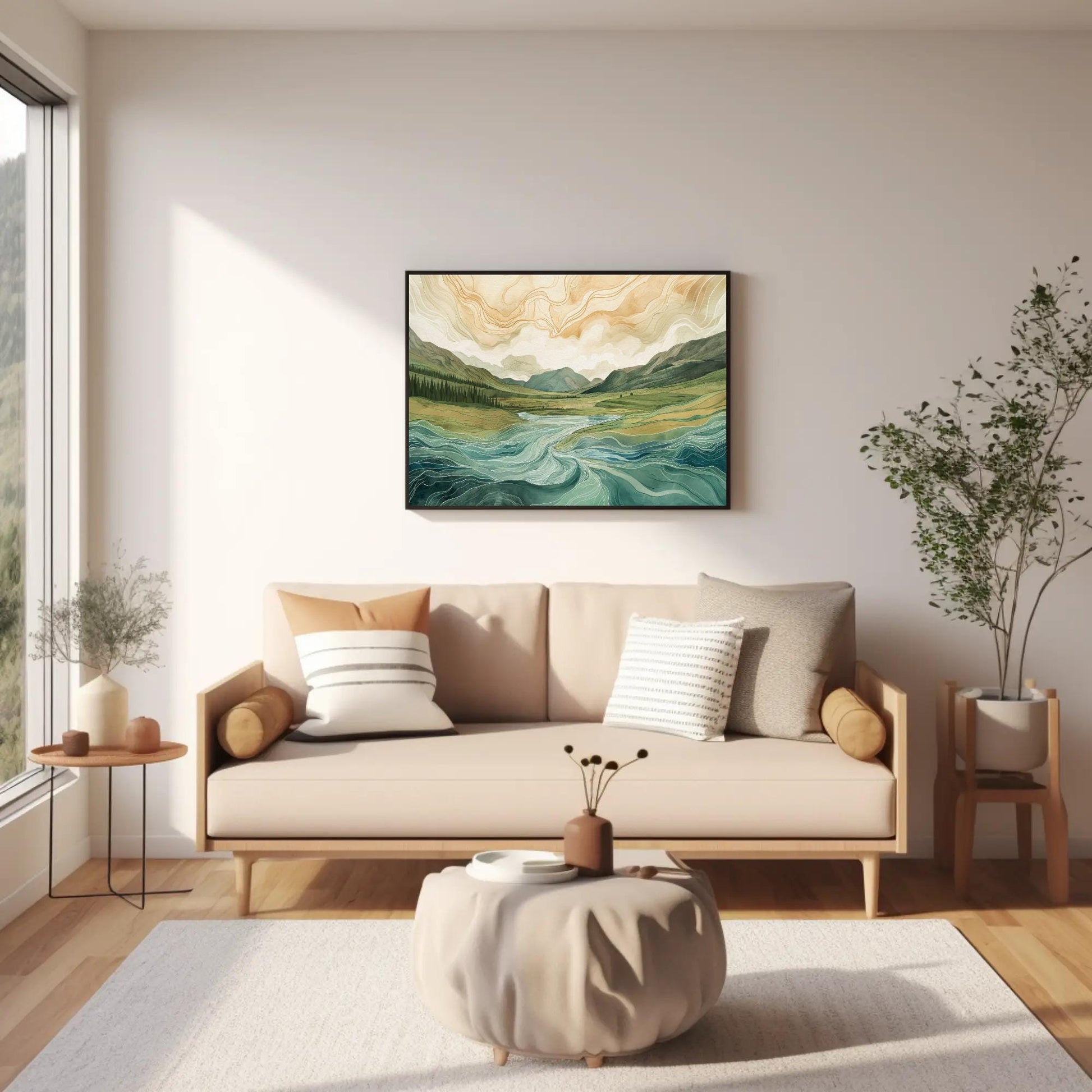 Scottish Highlands Canvas Print – Abstract Landscape Art on Museum-Grade Canvas - Antarmada