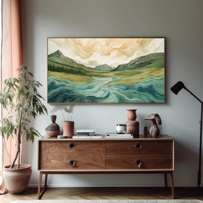 Scottish Highlands Canvas Print – Abstract Landscape Art on Museum-Grade Canvas - Antarmada