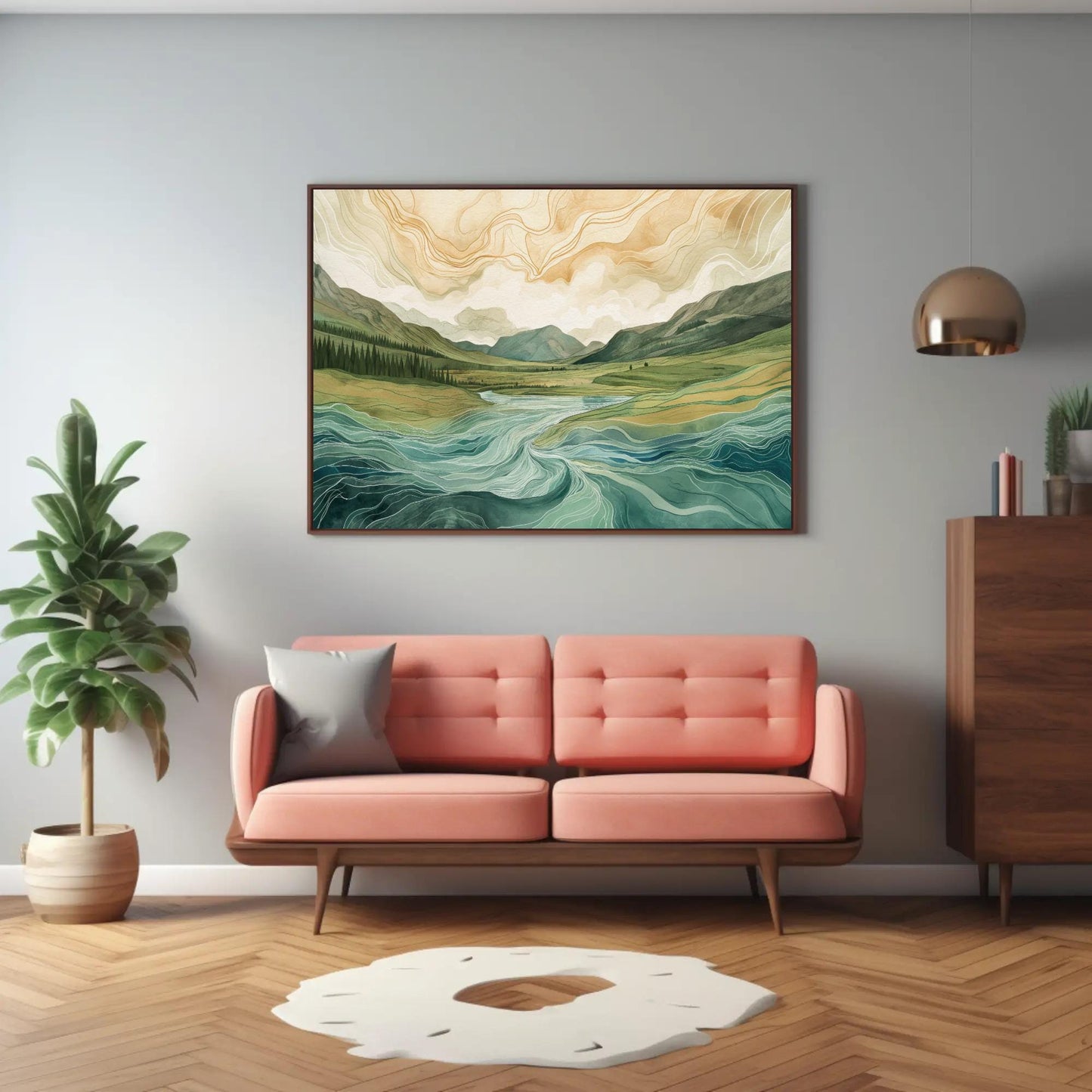 Scottish Highlands Canvas Print – Abstract Landscape Art on Museum-Grade Canvas - Antarmada