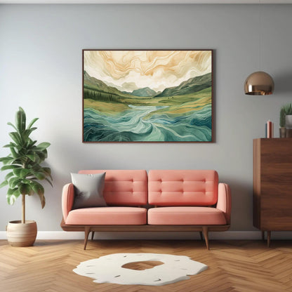 Scottish Highlands Canvas Print – Abstract Landscape Art on Museum-Grade Canvas - Antarmada