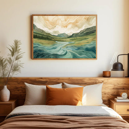 Scottish Highlands Canvas Print – Abstract Landscape Art on Museum-Grade Canvas - Antarmada