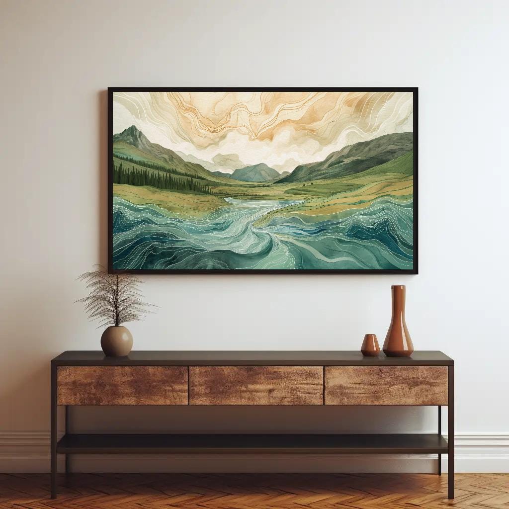 Scottish Highlands Canvas Print – Abstract Landscape Art on Museum-Grade Canvas - Antarmada
