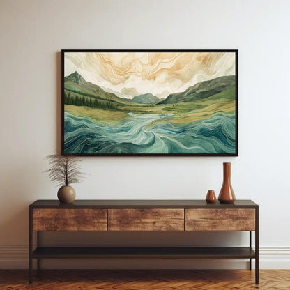 Scottish Highlands Canvas Print – Abstract Landscape Art on Museum-Grade Canvas - Antarmada