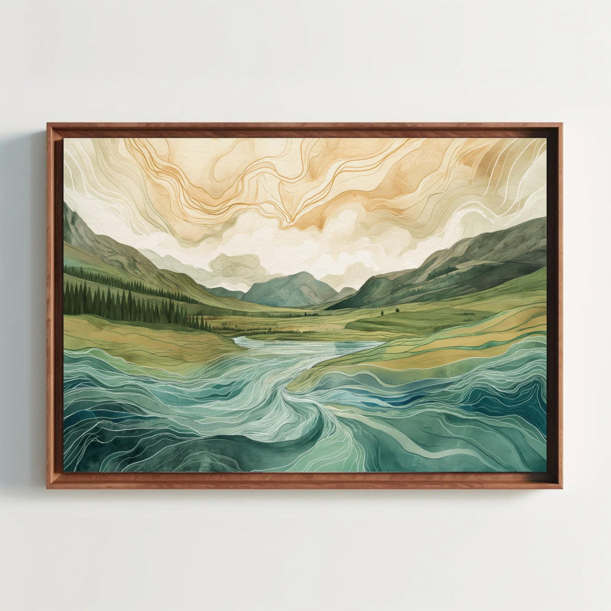 Scottish Highlands Canvas Print – Abstract Landscape Art on Museum-Grade Canvas - Antarmada