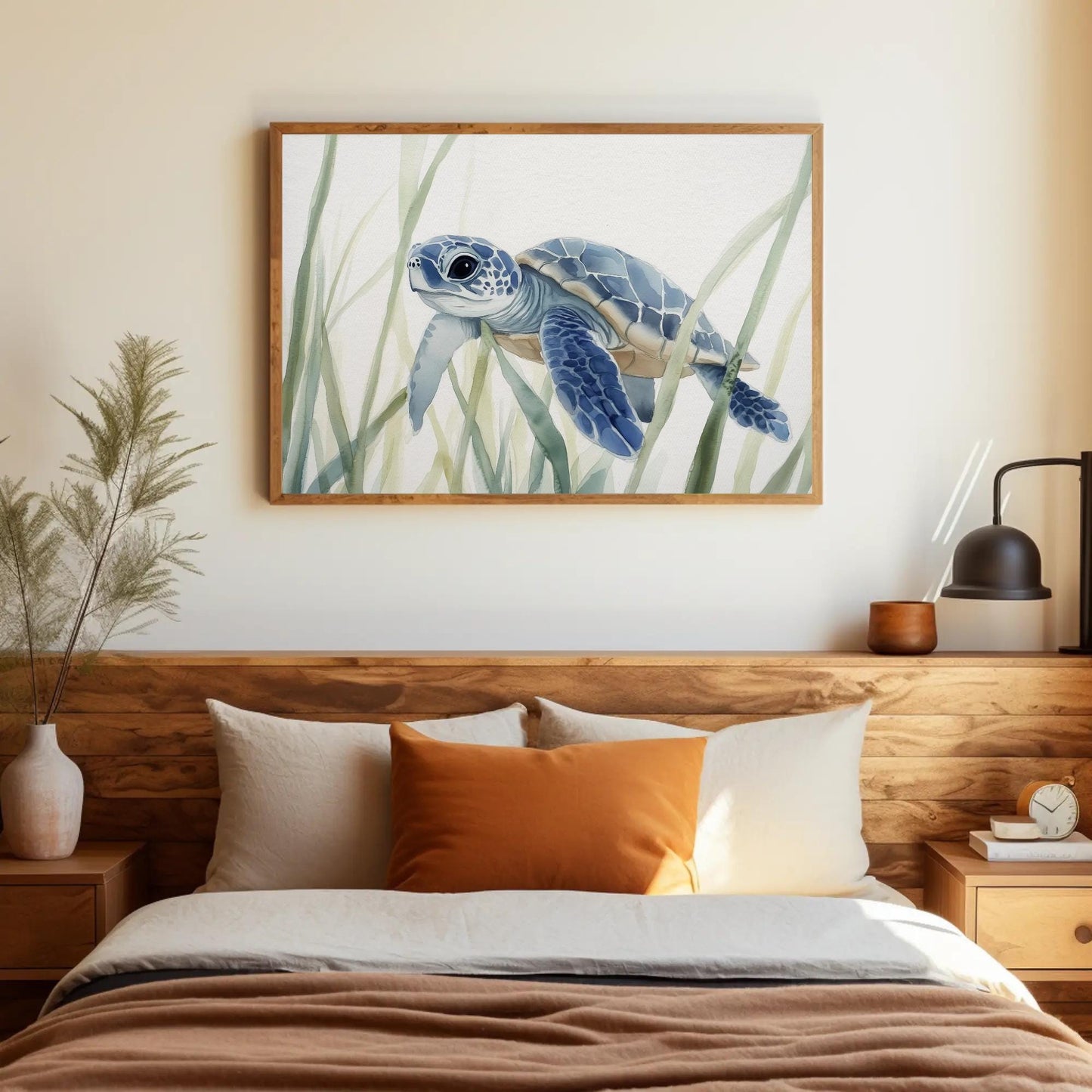 Sea Turtle Canvas Print – Coastal Wall Art | Watercolor Sea Turtle Painting on Museum Grade Canvas - Antarmada