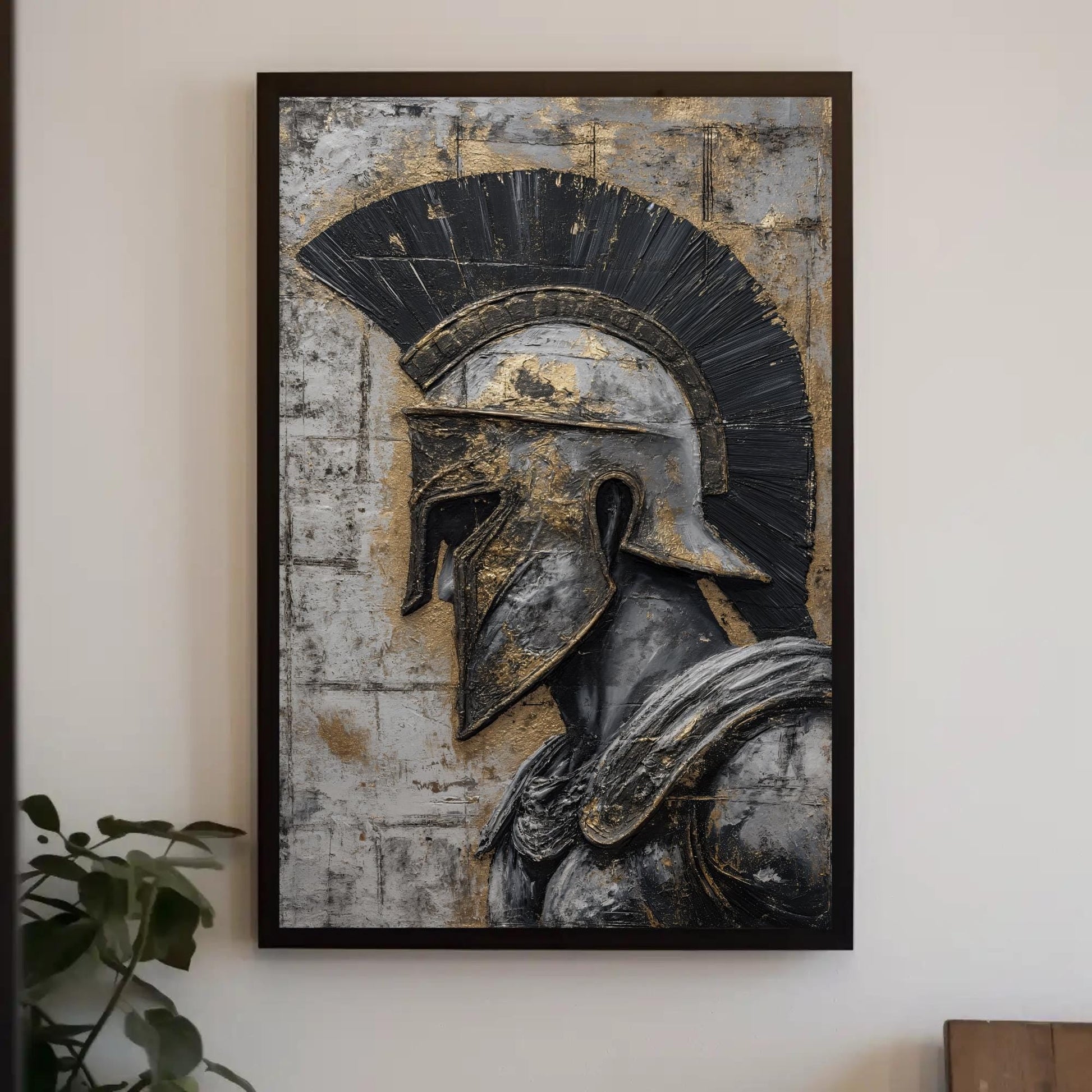 Spartan Warrior Canvas Print, Motivational Gym Wall Art Decor