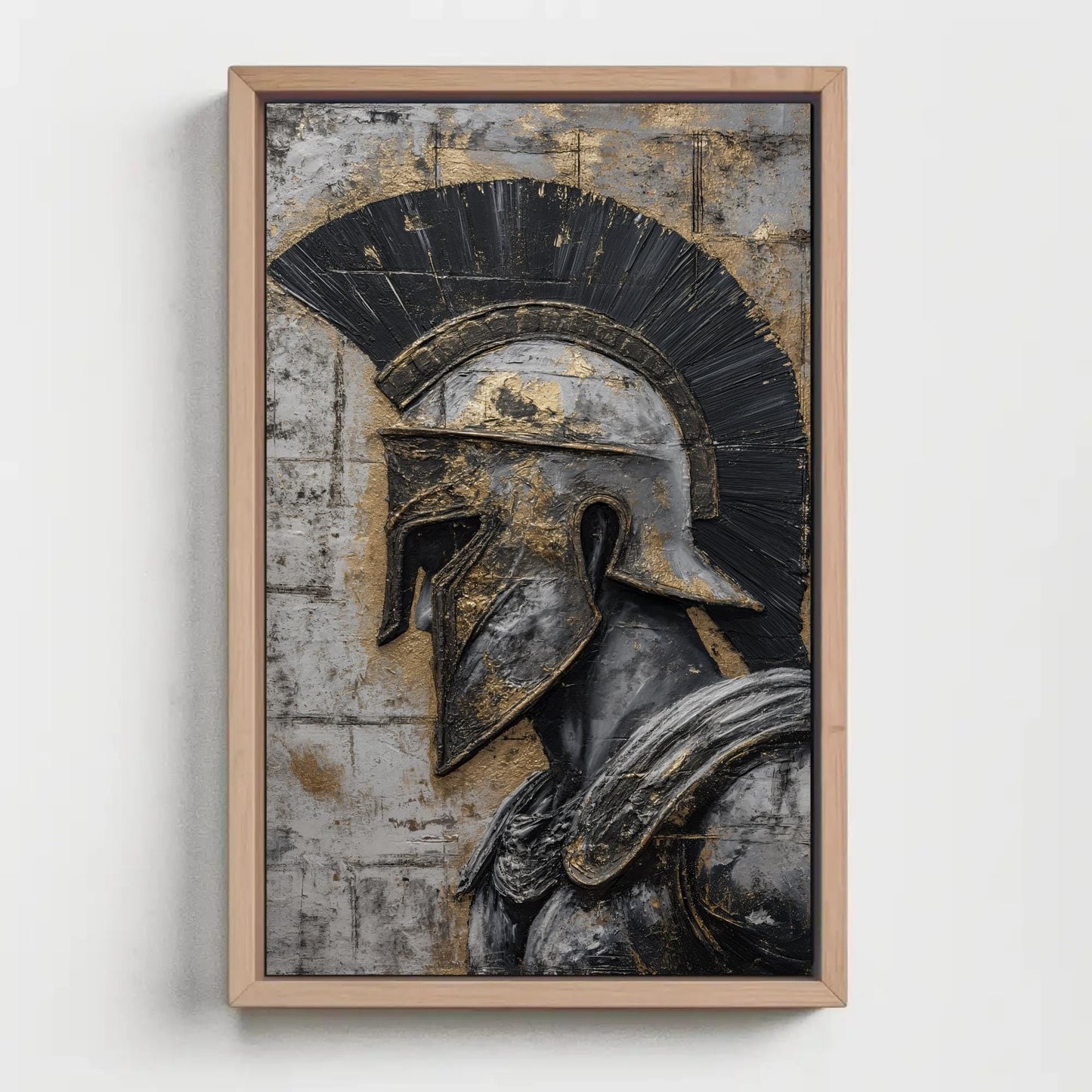 Spartan Warrior , Motivational Gym canvas wall art shown in a styled room (view 2)