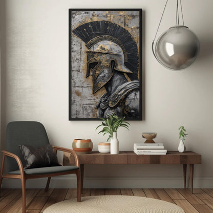 Spartan Warrior , Motivational Gym canvas wall art shown in a styled room (view 5)
