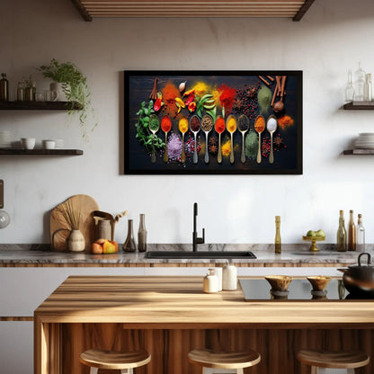 Spices , Modern Kitchen canvas wall art shown in a kitchen (view 3)