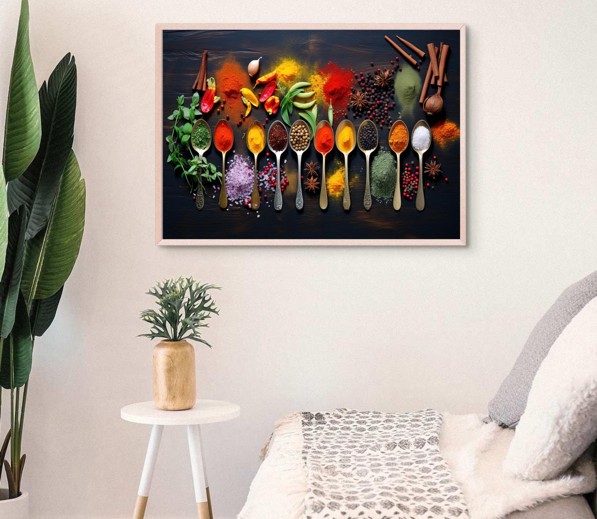 Spices , Modern Kitchen canvas wall art shown in a kitchen (view 7)