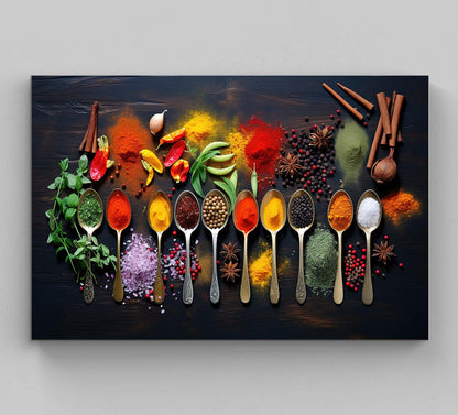 Spices Canvas Print, Modern Kitchen Wall Art Decor