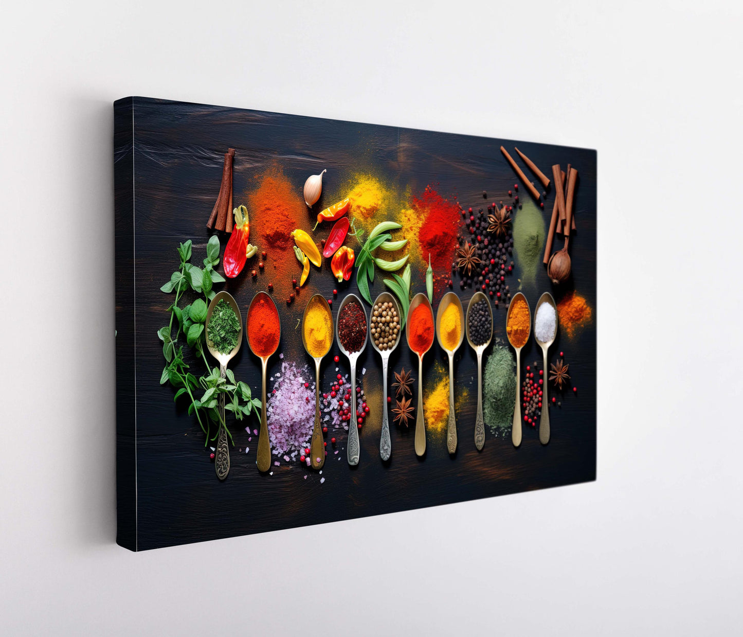 Spices , Modern Kitchen canvas wall art shown in a kitchen (view 2)