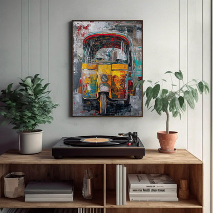 Tuk Tuk Canvas Print – Vibrant Auto Rickshaw Art on Museum Grade Canvas - Antarmada