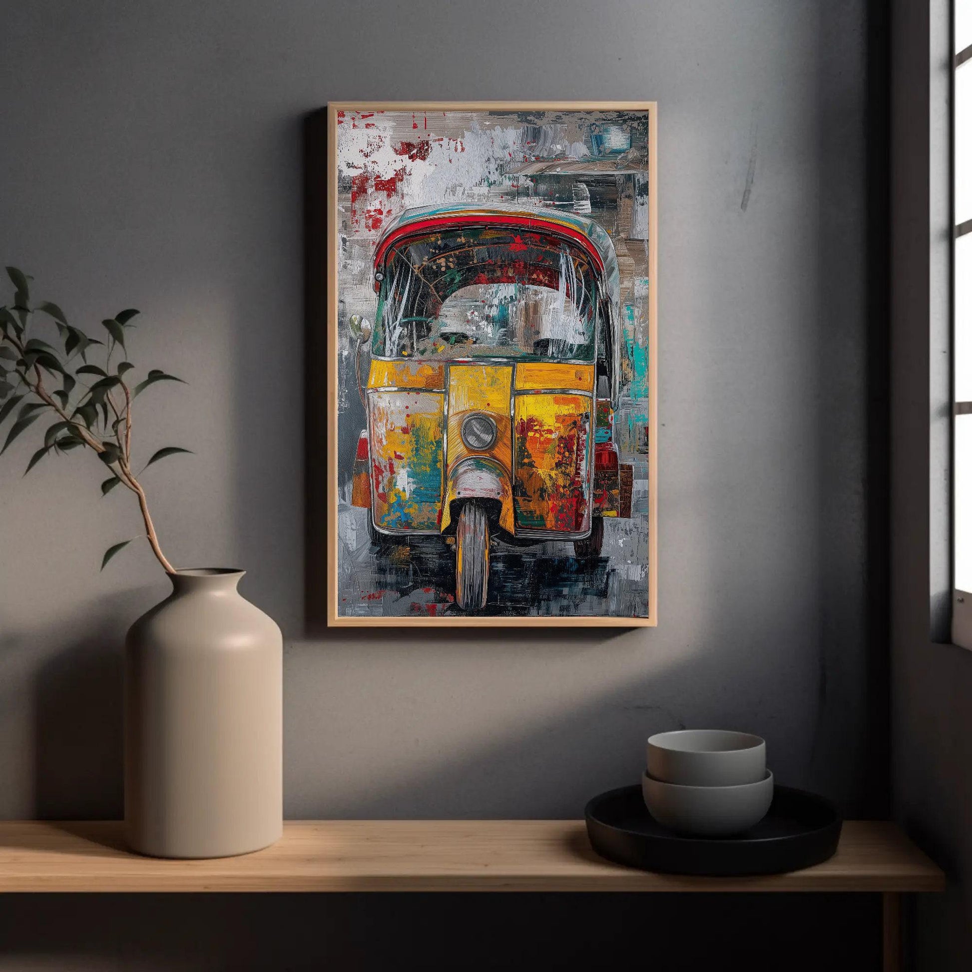 Tuk Tuk Canvas Print – Vibrant Auto Rickshaw Art on Museum Grade Canvas - Antarmada