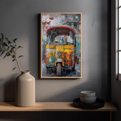Tuk Tuk Canvas Print – Vibrant Auto Rickshaw Art on Museum Grade Canvas - Antarmada