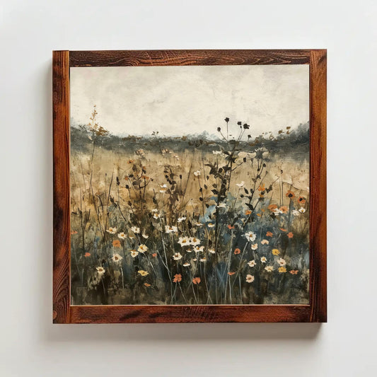 Vintage Wildflower Canvas | Rustic Farmhouse Art Floral Wall Decor - Ready to Hang - Antarmada