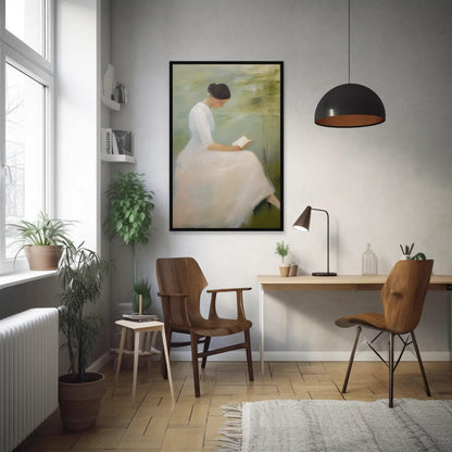 Woman Reading Art Print - Minimalist Impressionist Canvas Wall Decor | Gallery Wrap - Antarmada