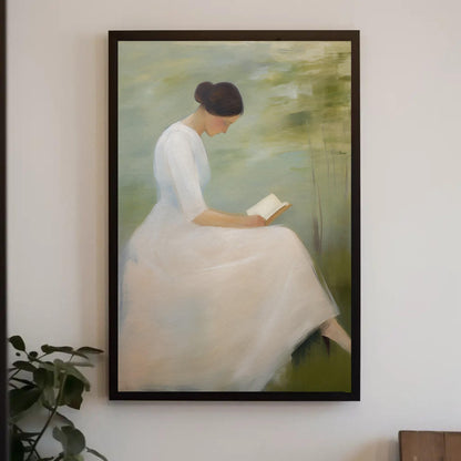 Woman Reading Art Print - Minimalist Impressionist Canvas Wall Decor | Gallery Wrap - Antarmada