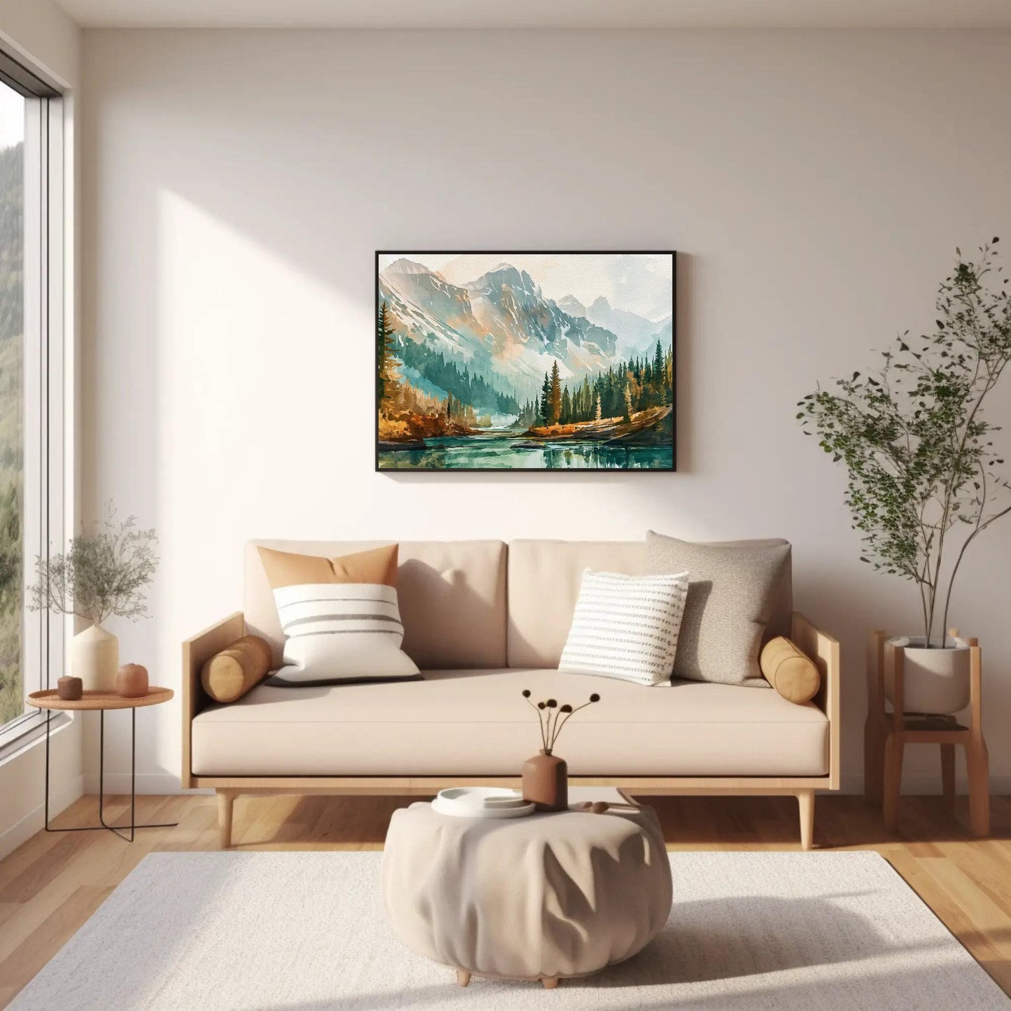 Yellowstone Canvas Print - Framed Wall Art | Wyoming Landscape Panoramic Nature Print - Antarmada