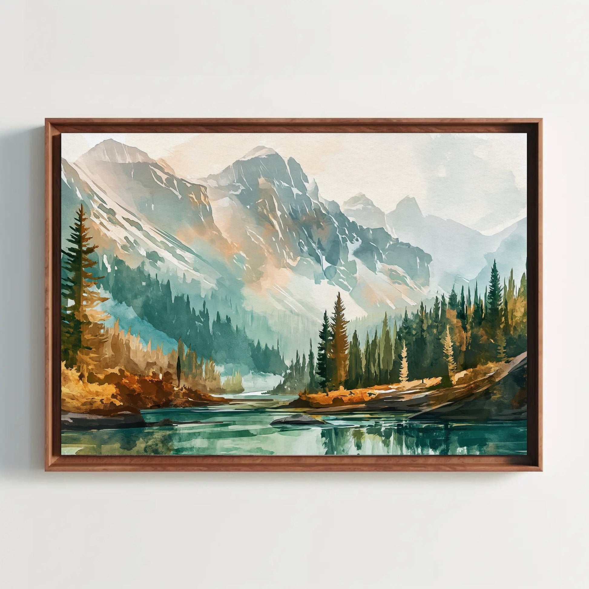 Yellowstone Canvas Print - Framed Wall Art | Wyoming Landscape Panoramic Nature Print - Antarmada