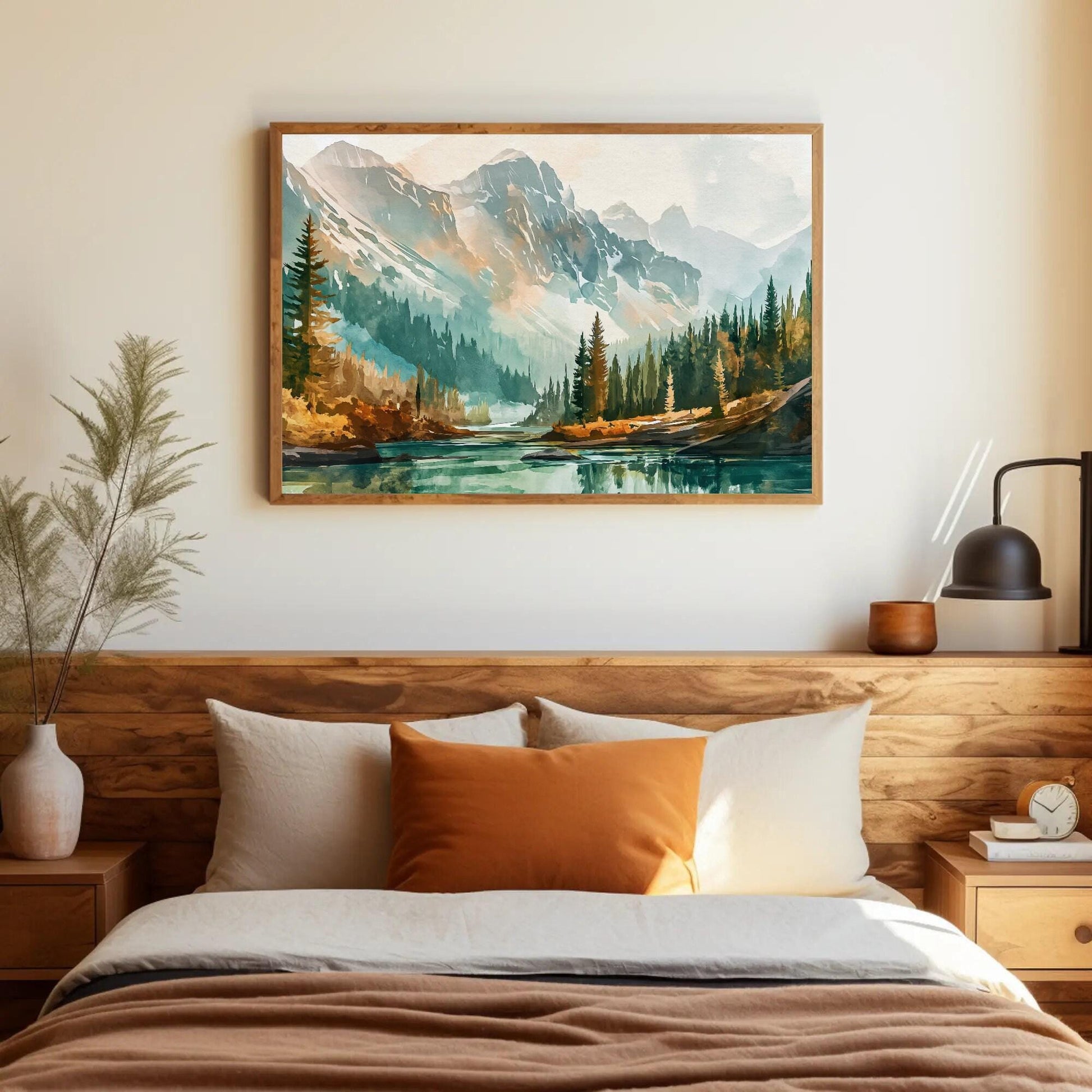 Yellowstone Canvas Print - Framed Wall Art | Wyoming Landscape Panoramic Nature Print - Antarmada