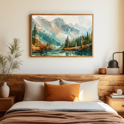 Yellowstone Canvas Print - Framed Wall Art | Wyoming Landscape Panoramic Nature Print - Antarmada