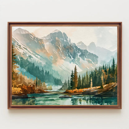 Yellowstone Canvas Print - Framed Wall Art | Wyoming Landscape Panoramic Nature Print - Antarmada