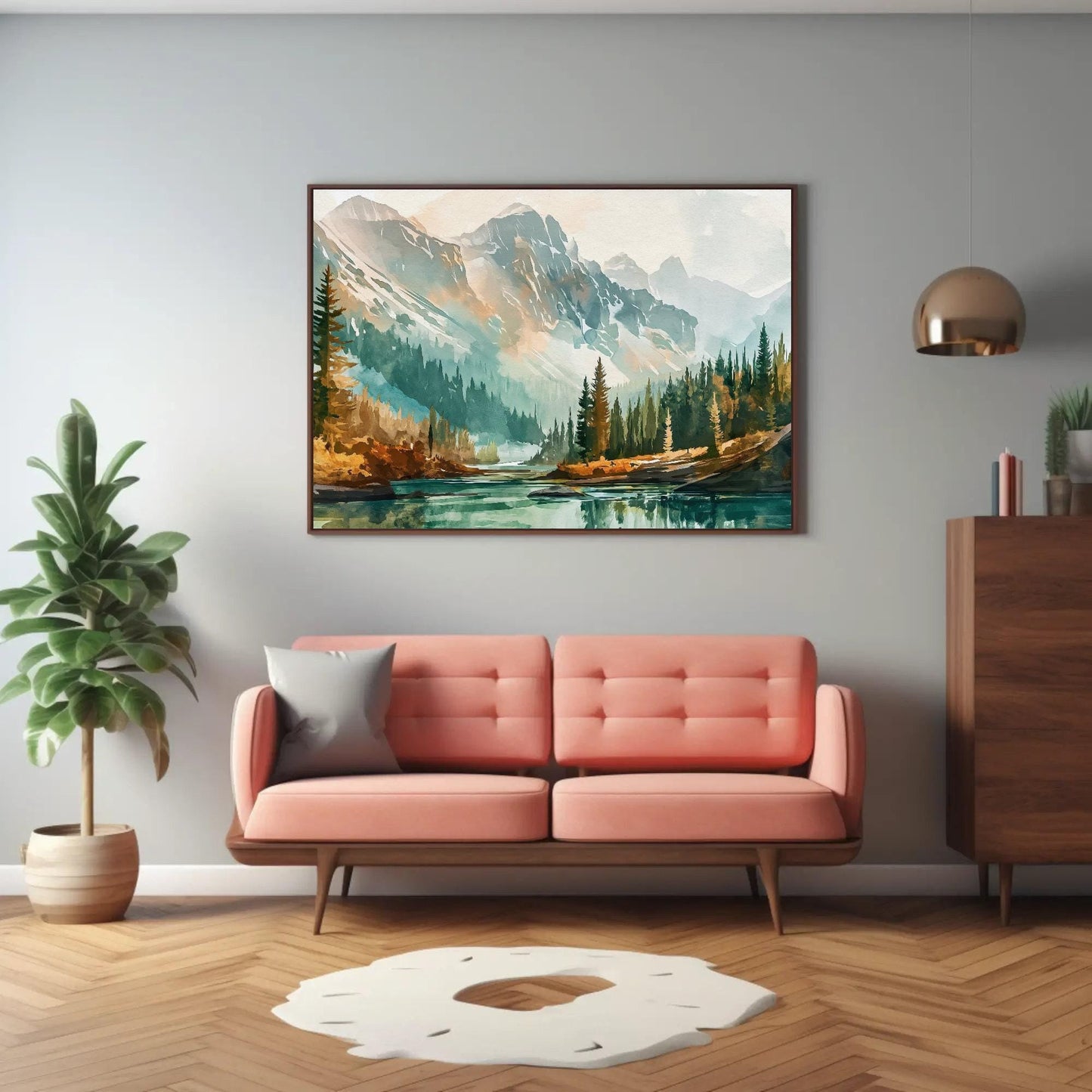 Yellowstone Canvas Print - Framed Wall Art | Wyoming Landscape Panoramic Nature Print - Antarmada