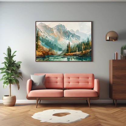 Yellowstone Canvas Print - Framed Wall Art | Wyoming Landscape Panoramic Nature Print - Antarmada