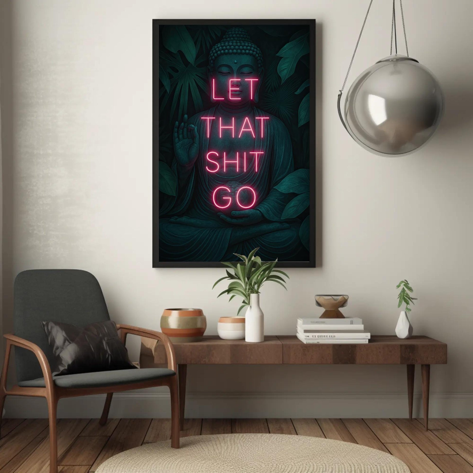 Zen Buddha Canvas Print – Funny Bathroom Wall Art With Motivational Quote - Antarmada