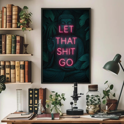 Zen Buddha Canvas Print – Funny Bathroom Wall Art With Motivational Quote - Antarmada
