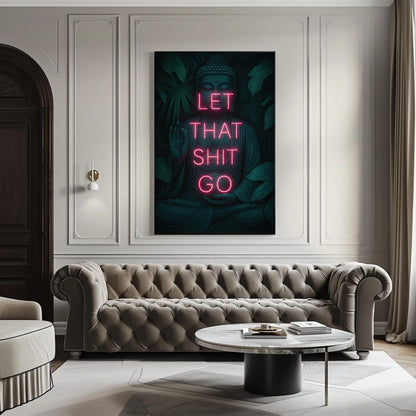 Zen Buddha Canvas Print – Funny Bathroom Wall Art With Motivational Quote - Antarmada