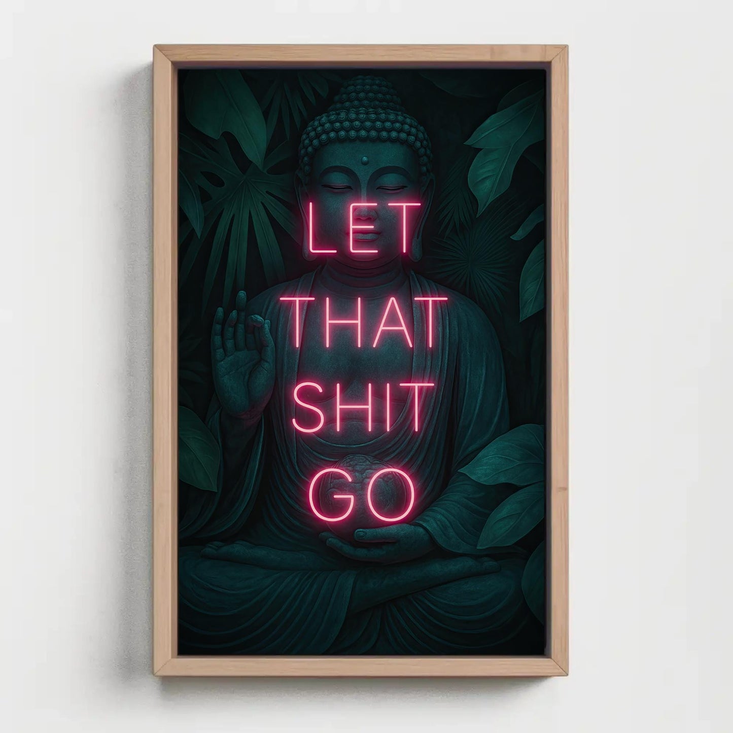 Zen Buddha Canvas Print – Funny Bathroom Wall Art With Motivational Quote - Antarmada