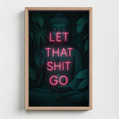 Zen Buddha Canvas Print – Funny Bathroom Wall Art With Motivational Quote - Antarmada